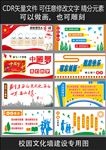 最新校园文化墙设计矢量走廊文化