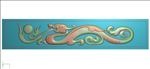 草龙戏珠围板横版精雕图浮雕灰度