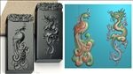 仿古龙凤挂件对牌精雕浮雕灰度