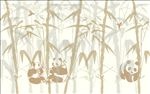 简约竹林国宝熊猫电视背景墙