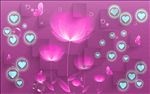 梦幻心心现代花卉电视背景墙