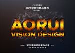 PSD特效字烈火溶裂纹样式