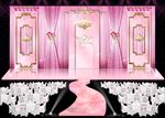 粉色婚礼舞台效果图素材图片