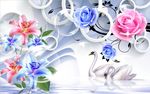 3D空间玫瑰花