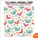 手绘蝴蝶背景花朵背景矢量图