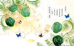 欧式浮雕花卉蝴蝶电视背景墙