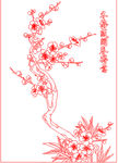 梅花矢量线条图