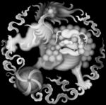 狮子圆盘灰度图