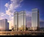 商业住宅区黄昏建筑效果图
