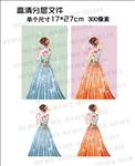 时尚花纹婚纱礼服背影女孩