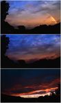 黄昏天空彩虹桥