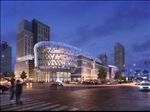 夜景公建商业街高层住宅效果图
