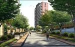 住宅区内庭休闲小道景观效果图