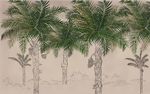 手绘椰树背景墙