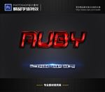 PSD字体特效红钢裂纹样式