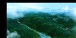 鸟瞰峡谷雾气河道水景景观效果图