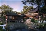 苏州园林一角景观效果图