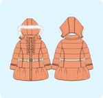 女童荷叶领棉衣羽绒服
