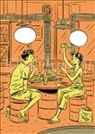 韩国烧烤恋人情侣夫妻餐饮插图画