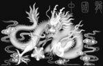 龙精雕灰度图