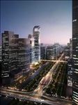 鸟瞰城市道路 灯光璀璨夜景图