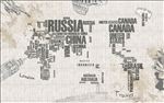 复古怀旧英文字母世界地图3D