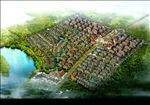 别墅区大型鸟瞰建筑效果图
