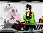 古装少女插画分层
