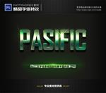 PSD字体特效钛金绿沙粒样式