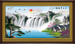 迎客松山水画