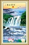 山水瀑布