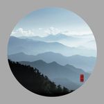 山峰云海中国风无框画
