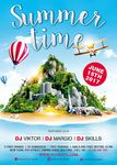 梦幻海岛夏日天堂旅游创意海报
