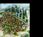 鸟瞰别墅规划河道景观设计图