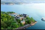 鸟瞰海景古代建筑景观设计图