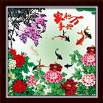 九鱼图玄关装饰画