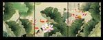荷花九鱼图
