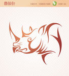 犀牛头部图标化CDR矢量图