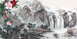 国画山水电视背景墙