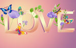 LOVE立体字素材