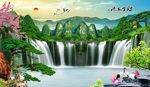 山水瀑布
