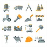 精致矢量建筑工地施工图标