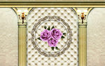 玫瑰花纹背景墙