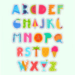 ABC夏季可爱矢量英文字母