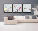 油画荷花浮雕画