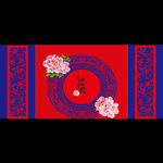 中式汉唐青花瓷红蓝牡丹婚礼迎宾