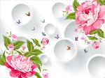 3D圆圈玫瑰花