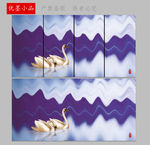 新中式天鹅背景墙
