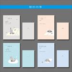 最新韩版清新可爱手绘猫的四季本