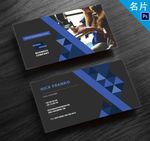 蓝色公司企业名片设计